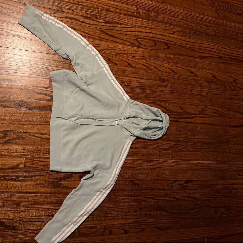Adidas Pastel Blue Hoodie with White Accents